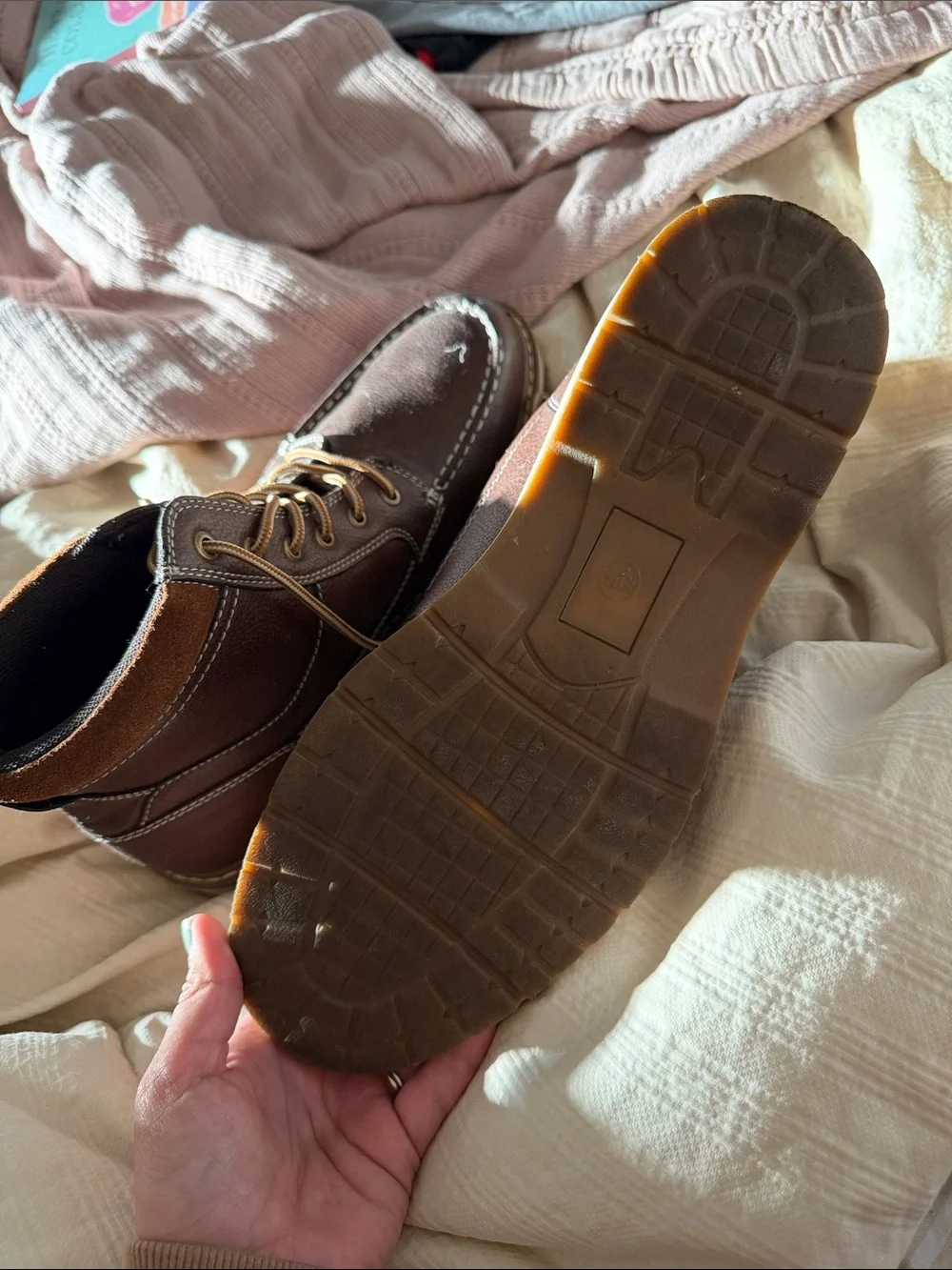Goodfellow & Co Brown Leather Chukka Boots with Tan Collar